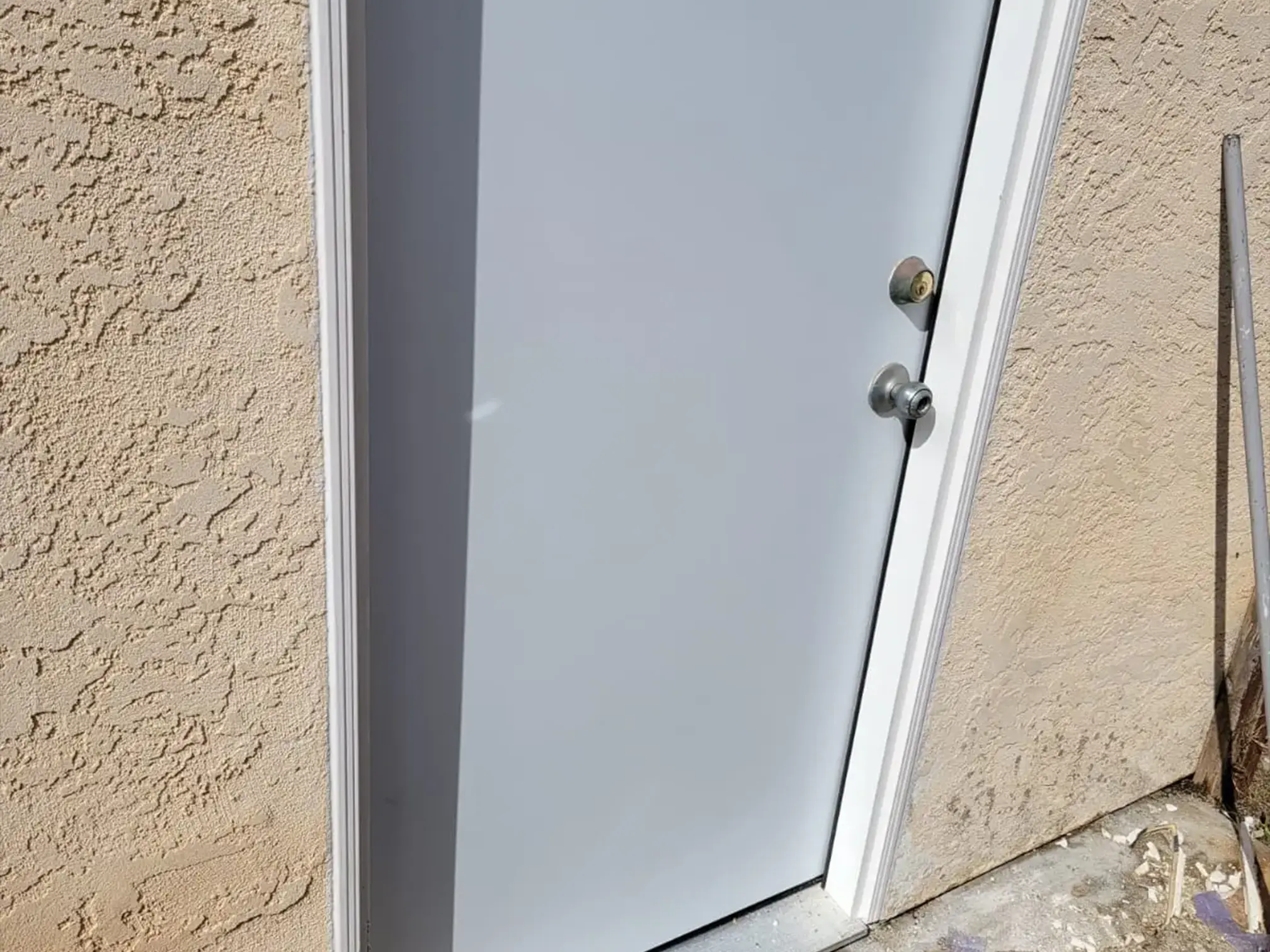 Freshly painted exterior door